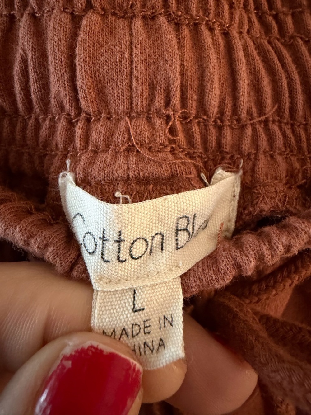 Wide Leg Drawstring Pants - Rust - Picture 5 of 5